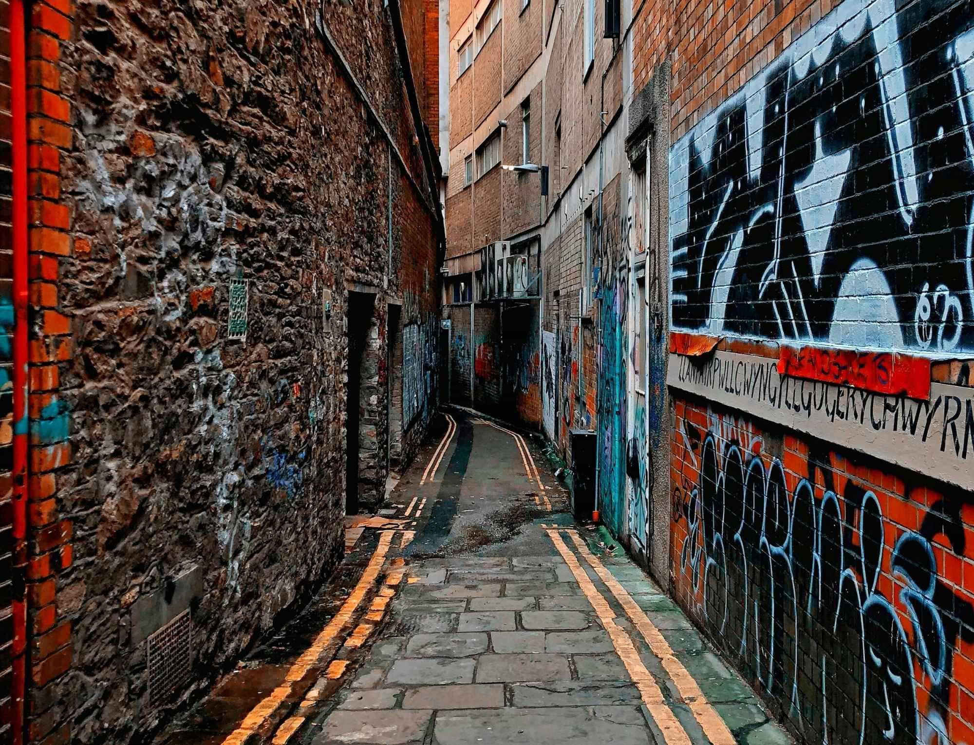 Street with graffiti