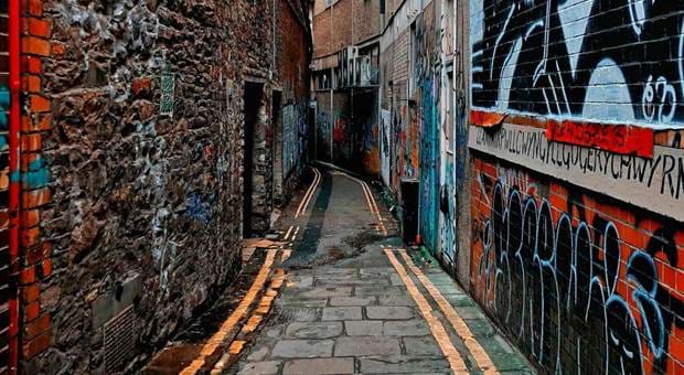 Street with graffiti