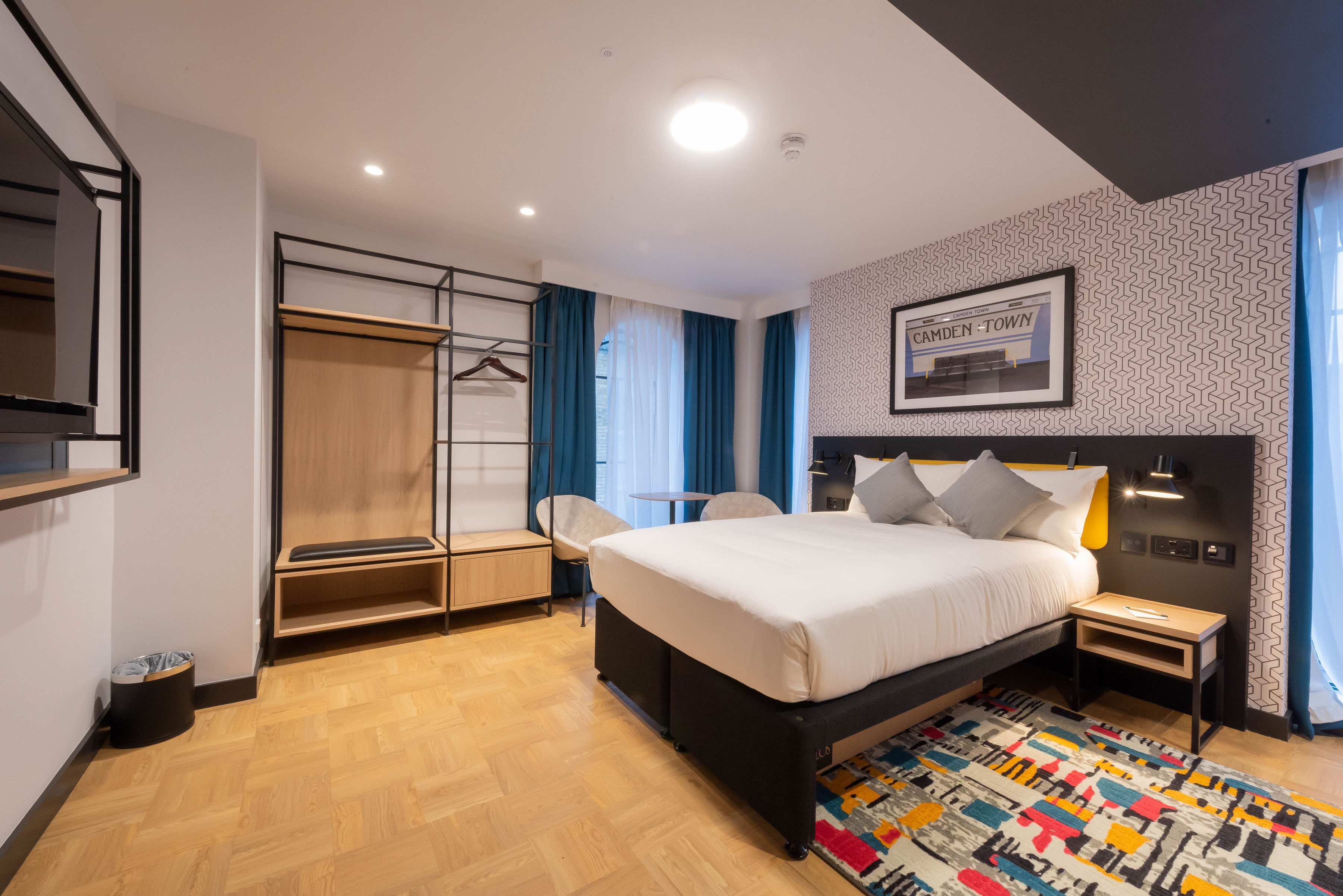 The accessible room in The Wesley Camden Town's hotel. This room is very spacious and is specifically designed for visitors seeking an accessible hotel.