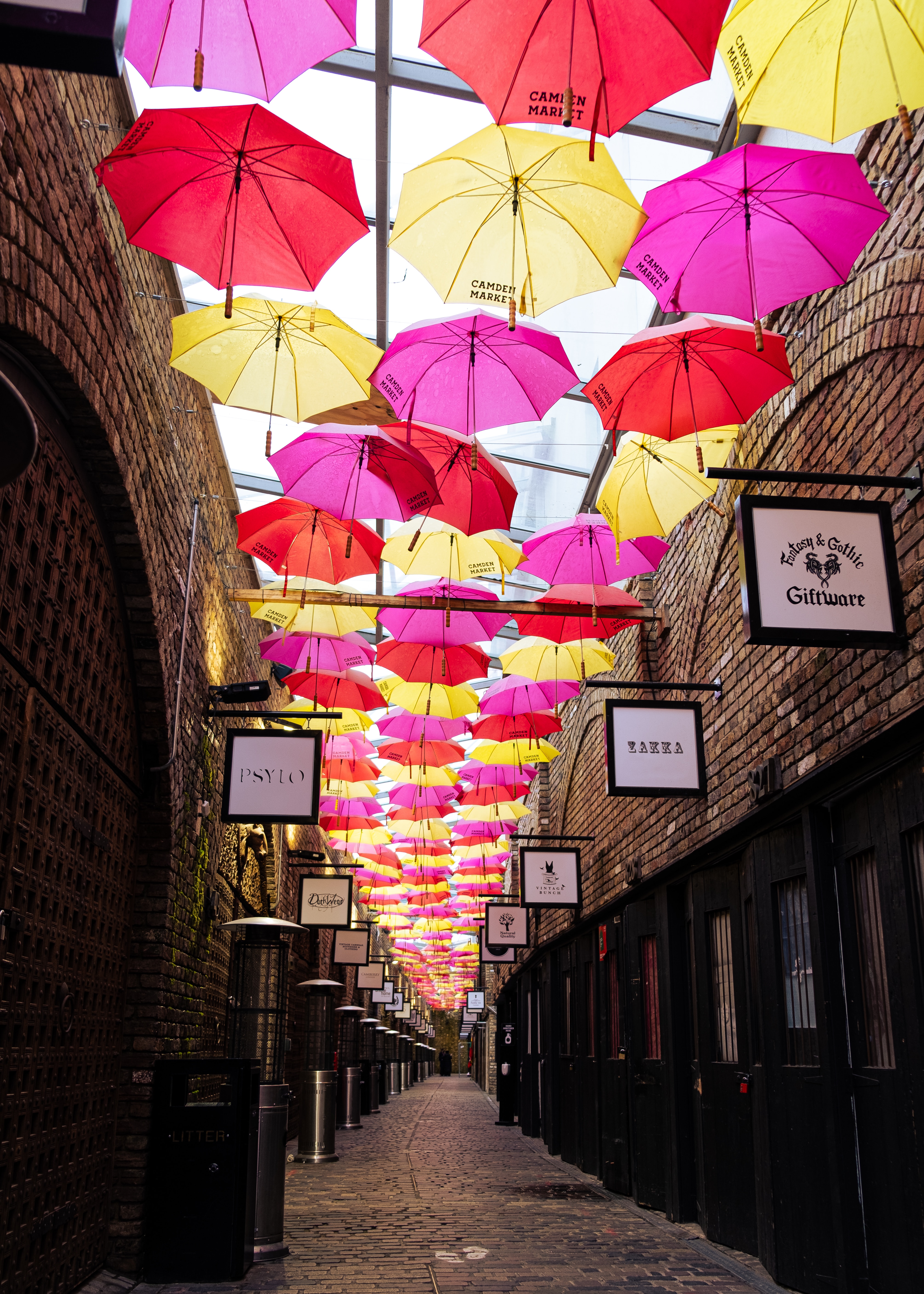 Umbrella street in Camden