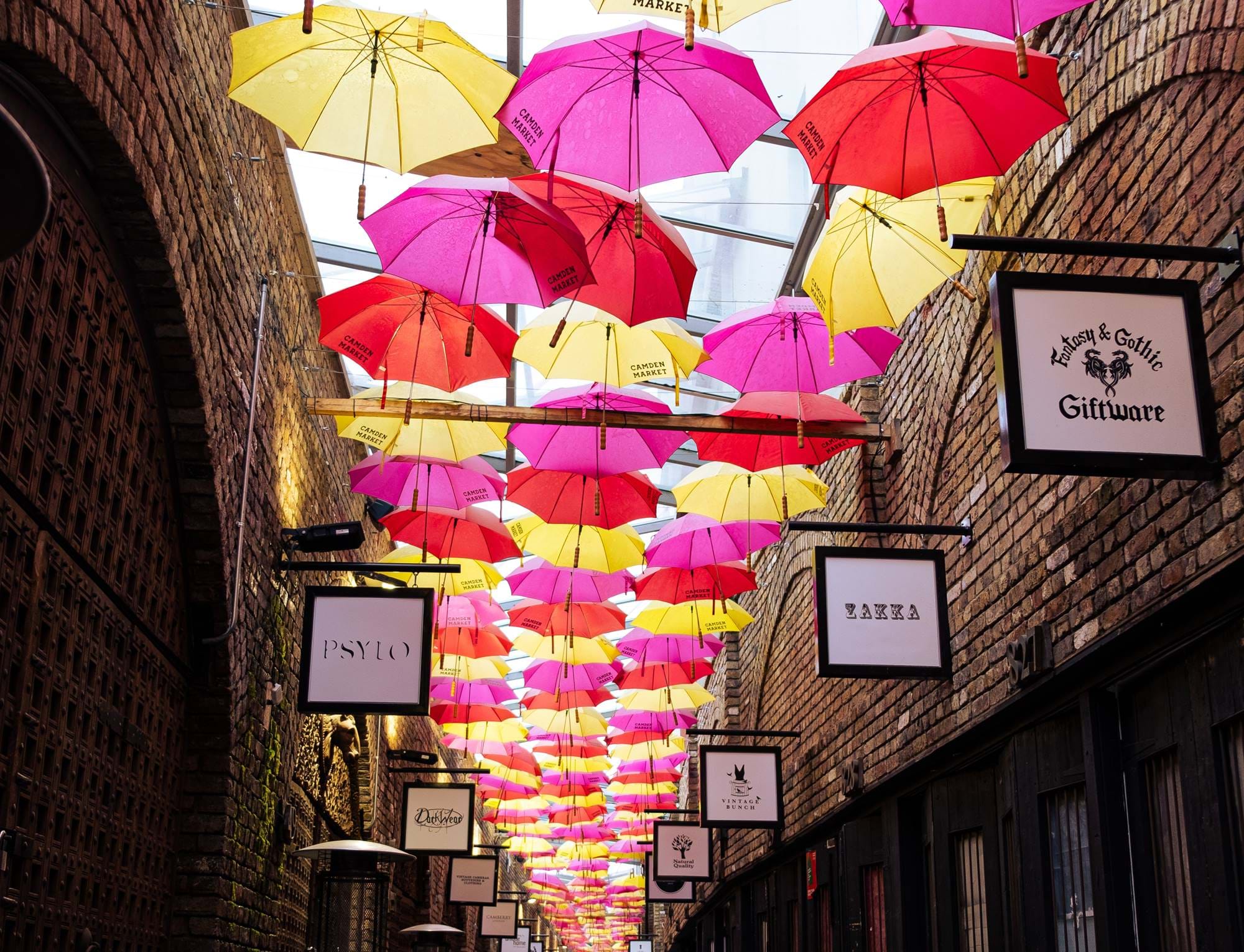 Umbrella street in Camden