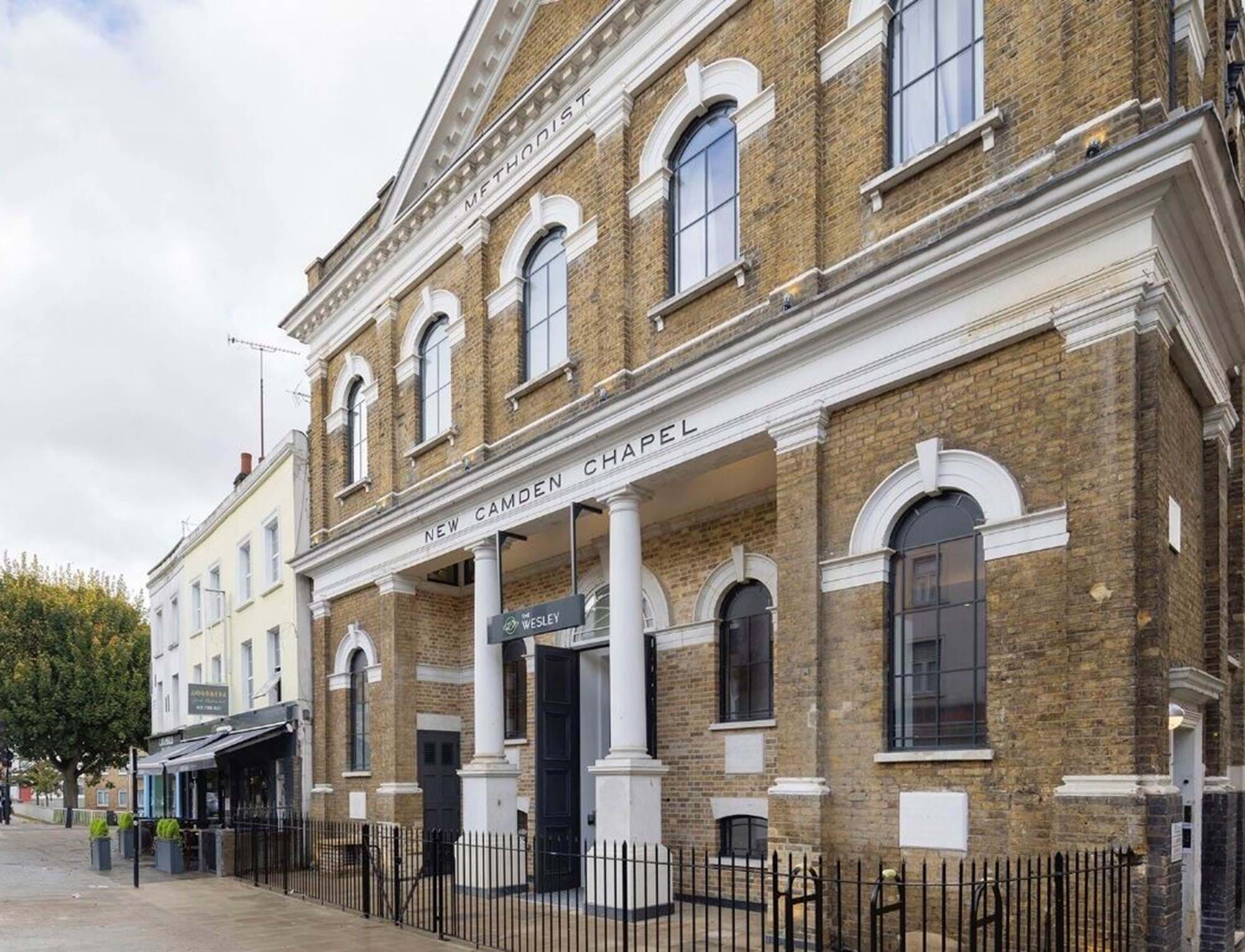 The outside of The Wesley's hotel in Camden Town