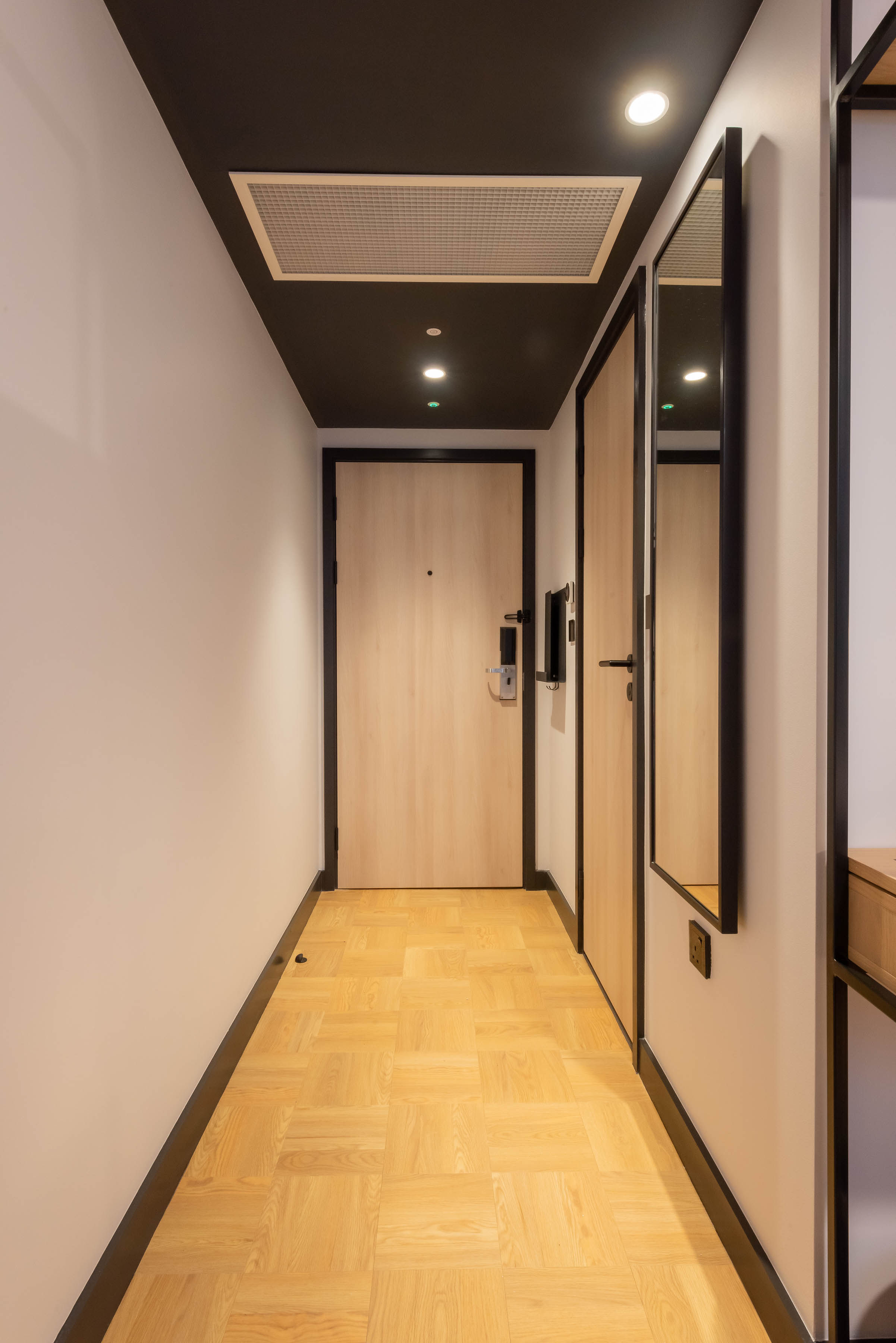 A hallway within The Wesley's hotel near Camden centre
