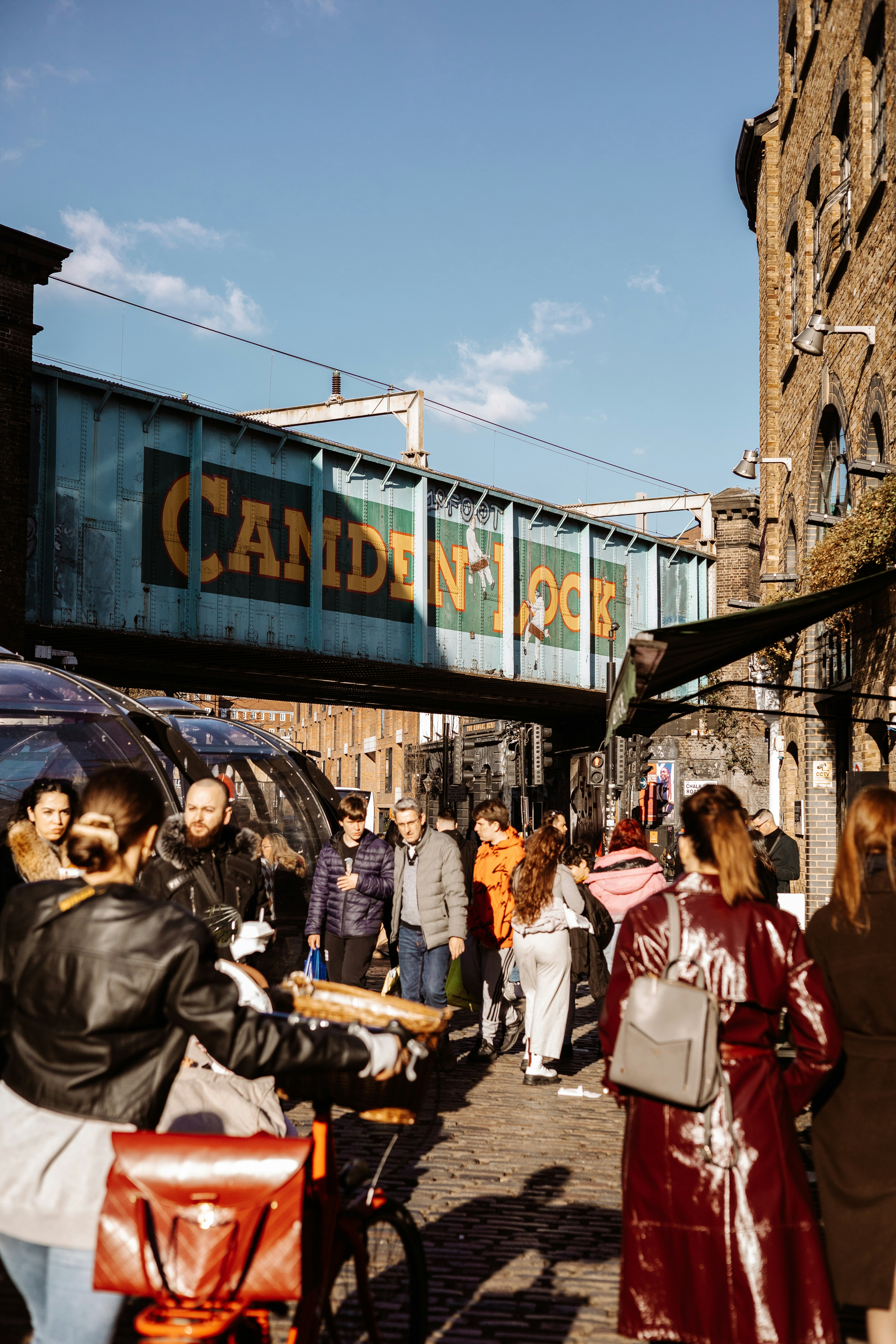 People outside enjoying Camden Market