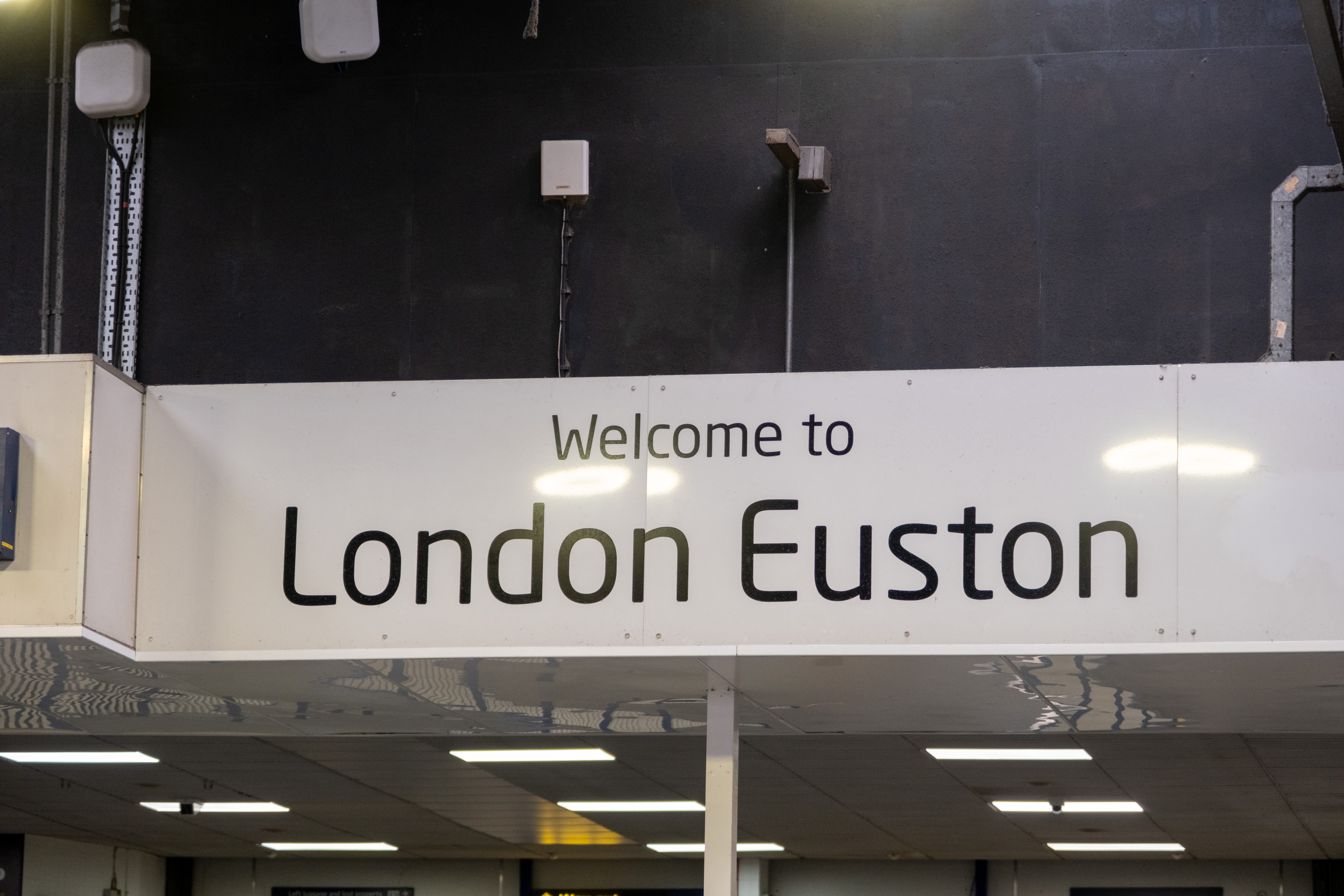 London Euston train sign